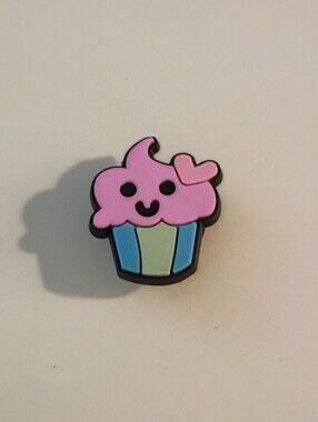 10 for $10 Jibbitz Croc Charm - Pink Cupcake Smiley w/ Green & Blue Wrapper 2